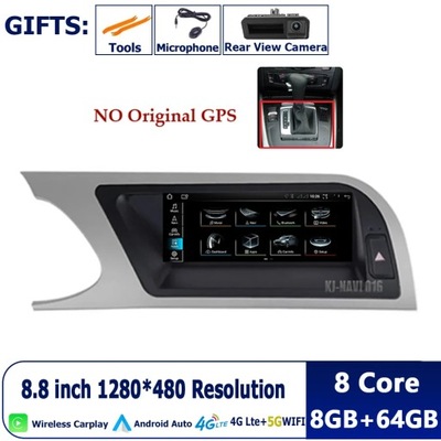 NAVEGACIÓN GPS ANDROID 13 RADIO DE AUTOMÓVIL PARA AUDI A5 B8 2009-2016 BLUETOOTH  