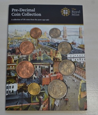 Wielka Brytania - zestaw typów - monet przed reformą - 8 monet