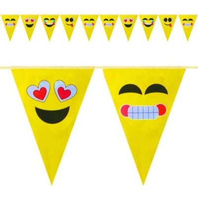 Baner FLAGI żółte EMOTKI emotikony emoji GIRLANDA