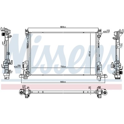 CHLODNICA, SISTEMA DE REFRIGERACIÓN DEL MOTOR NISSENS 686807  