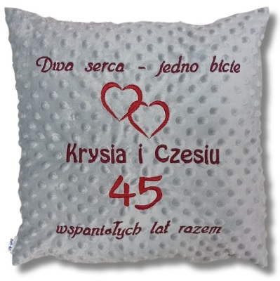 Handmade Poduszka Dla Par 40x40cm Rocznica Jubileusz Własna Dedykacja !