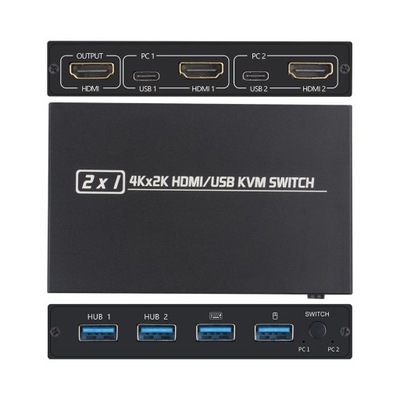 AIMOS AM-KVM 201CL Przełącznik KVM HDMI/USB 2 w 1