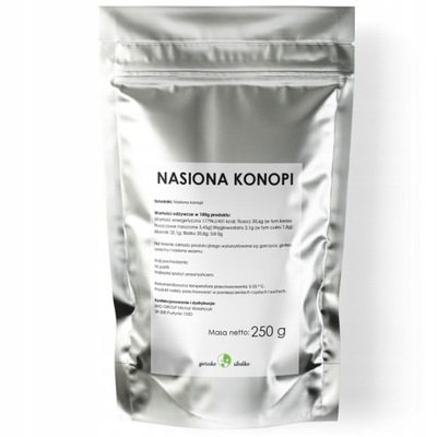 NASIONA KONOPI niełuskane ziarno konopne 250g