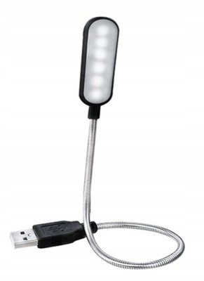 Lampka USB LED Białe światło Czarna