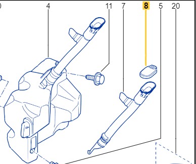 TAPADERA DE TANQUE LIMPIAPARABRISAS RENAULT TRAFIC TWINGO  