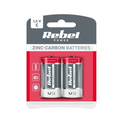 Bateria REBEL GREENCELL R14 1,5V 2szt