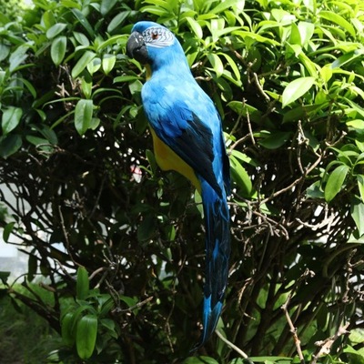 Duża sztuczna papuga ptak Budgie wypychanie niebieski