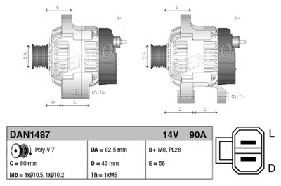 DENSO ALTERNADOR ISUZU D-MAX I D-MAX II 2.5D 3.0D 10.06-  