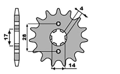 CHT ЗУБЧАТКА ПЕРЕДНЯЯ 2107 12 APRILIA RX 50 '09-10