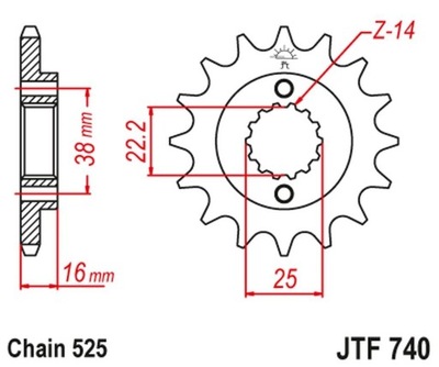 ENGRANAJE DE ACCIONAMIENTO JT JTF740.15RB  