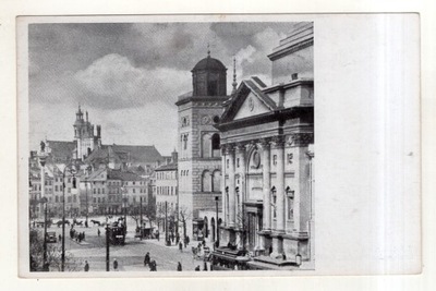 Warszawa - Kościół Św Anny - Tramwaj Ulica -ok1935