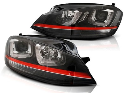 ŽIBINTAI PRIEKINIAI VW GOLF VII 7 12-17 BLACK LED DRL 