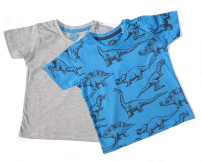 KOSZULKA T-SHIRT 2PACK DINO / SZARA CHŁOPIEC 110