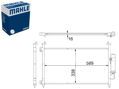 КОНДЕНСАТОР КОНДИЦИОНЕРА HONDA CIVIC VIII 1.3-2.2D 09.05- MAHLE