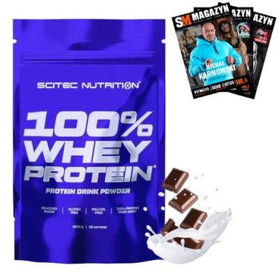 SCITEC ODŻYWKA BIAŁKOWA WHEY PROTEIN BIAŁKO MASA SIŁA KONCENTRAT WPC 1000 g