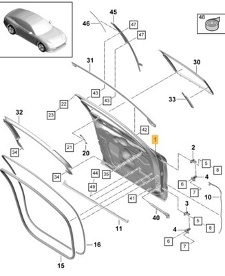 DE PUERTA PARTE DELANTERA PORSCHE PANAMERA 971  