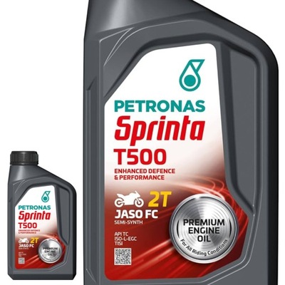 ACEITE PETRONAS SPRINTA T500 2T 1L|MOTOCYKL 2-SUWOWY CROSS| JASO FC API TC  