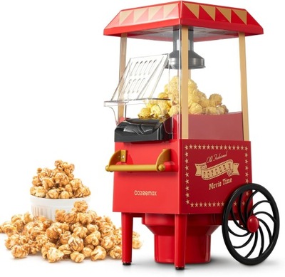 Cozeemax Popcorn stroj v retro štýle, 1200 W