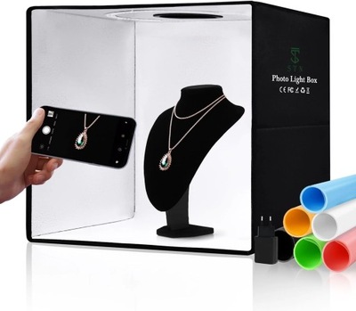 Namiot Bezcieniowy fotograficzny Studio 30x30cm LED USB TŁA Foto Box 5500K