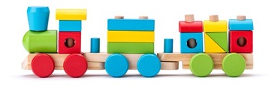 Woody Drewniany składany pociąg towarowy - dwa wagony
