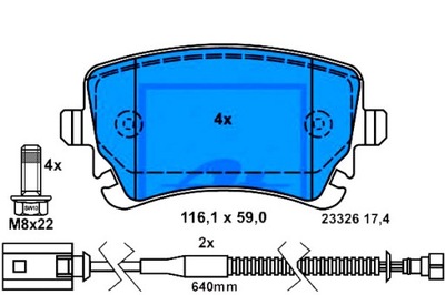 КОЛОДКИ ТОРМОЗНЫЕ VW ЗАД PHAETON 3,0-6,0 4MOTION 02