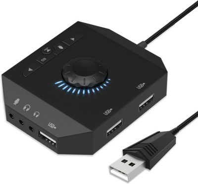 Karta dźwiękowa USB stereo zewnętrzna karta dźwiękowa z koncentratorem USB