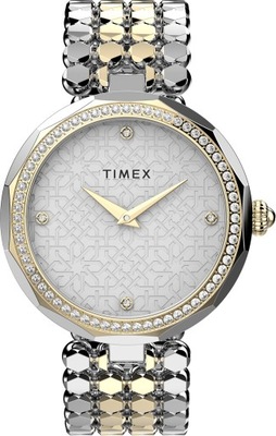 Zegarek damski srebrno-złoty bransoleta TIMEX WR50