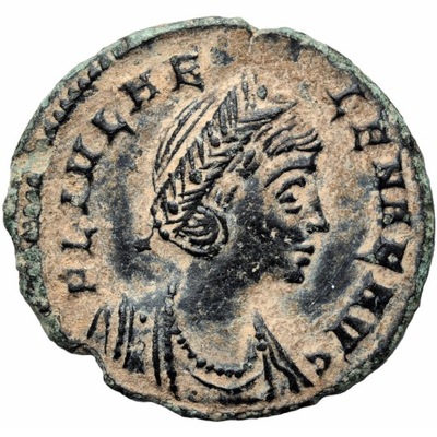 AK304. Helena, Follis z Pax (330 AD)