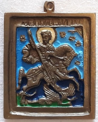 Ikonka św. Jerzy walczący ze smokiem