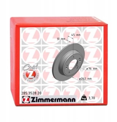 Гальмівні диски гальмівні задня zimmermann do kia forte 1.6 фото №1