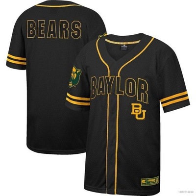 Zapinany na guziki sweter bejsbolowy Baylor Bears Jersey Topy sportowe, XXL