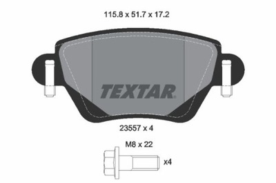 TEXTAR 2355701 КОЛОДКИ ТОРМОЗНЫЕ