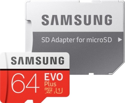 Samsung EVO Plus microSDXC Memory Card 64GB + adapter SD