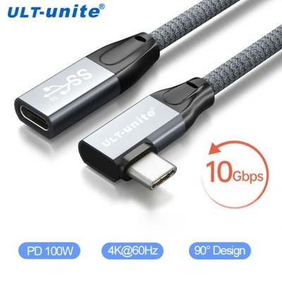 4K USB C kabel przedłużający z kątem prostym USB