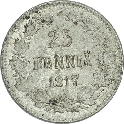 13.FINLANDIA, MIKOŁAJ II, 25 PENNIA 1917