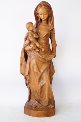 Matka Boska z Dzieciatkiem figura drewniana rzeźba