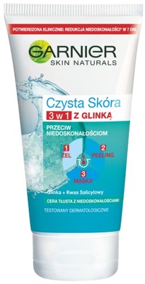 Garnier Skin Naturals 3w1 żel peeling maseczka