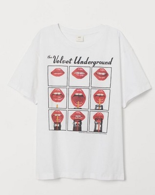 H&M t-shirt z nadrukiem Velvet top 40 L R91