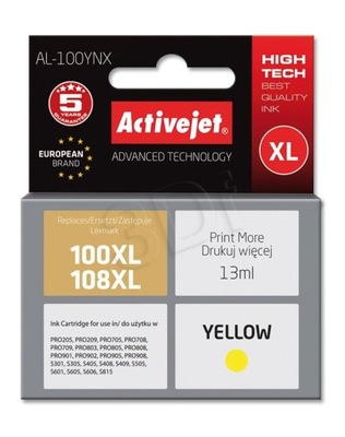 TUSZ ACTIVEJET LEXMARK AL-100YNX 100XL 100 YELLOW