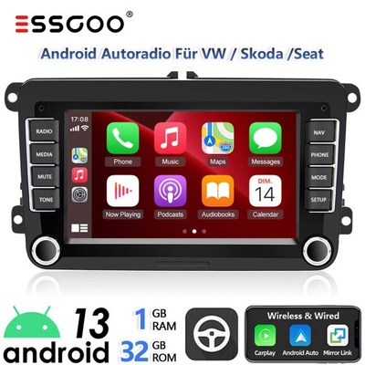 ANDROID 13 CARPLAY RADIO DE AUTOMÓVIL 32G GPS PARA VW EOS T5 BORA PASSAT POLO  