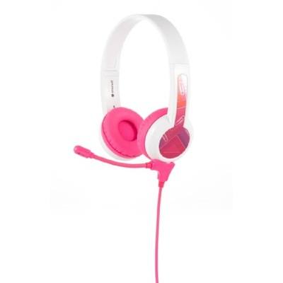 BuddyPhones Słuchawki z Mikrofonem dla Dzieci 3+ 85dB StudyBuddy Pink