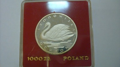 Moneta 1000 zł Łabędź 1984 PRÓBA