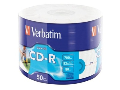 CD-R Verbatim 700 MB Extra ochranný obal na potlač (50 vretien)