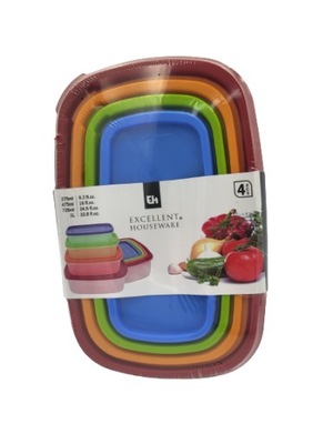 ZESTAW POJEMNIKÓW NA ŻYWNOŚC PRZECHOWYWANIE 4 SZT