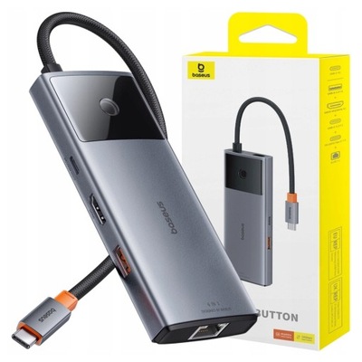 BASEUS HUB USB-C PRZEJŚCIÓWKA DO LAPTOP MACBOOK HDMI 2X USB 3.0 ETHERNET