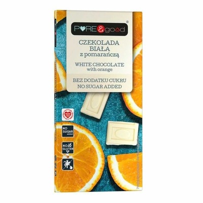 Czekolada biała Pure&Good z pomarańczą bez cukru 75 g