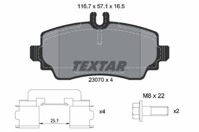 TEXTAR 2307004 ZAPATAS DE FRENADO  