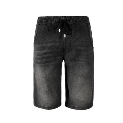 Jeansowe krótkie spodenki męskie szorty z gumką L