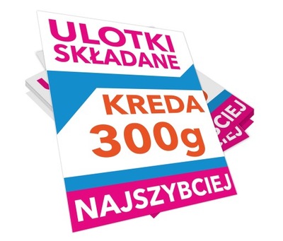 300g ULOTKI SKŁADANE A4 do DL lub do A5 50 sztuk