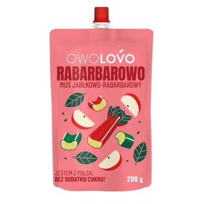 Owolovo Mus jabłkowo-rabarbarowy Rabarbarowo 200 g